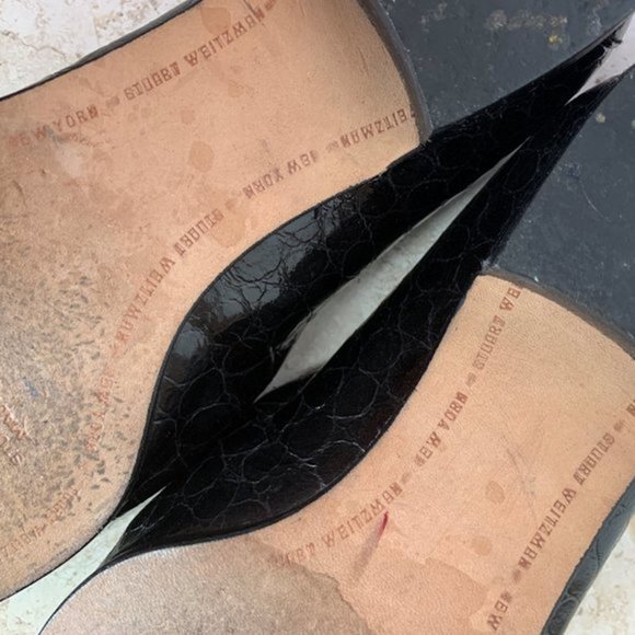 Stuart Weitzman Shoes 6.5 AA [narrow] Black Alligator Tassel - Picture 6 of 8